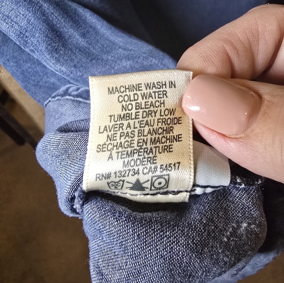 CLOTH & STONE Tencel Blue Denim Tunic Dress Size MED - Picture 6 of 9